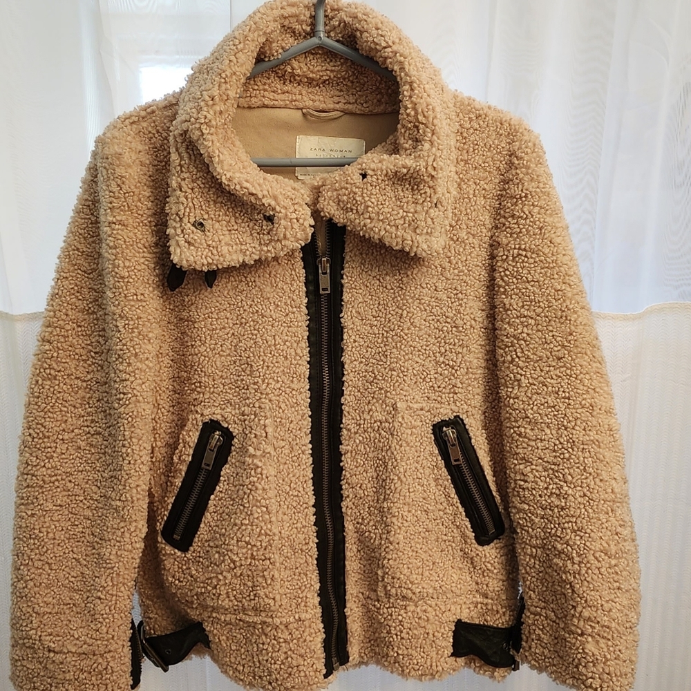 Zara Woman Teddy Aviator coat